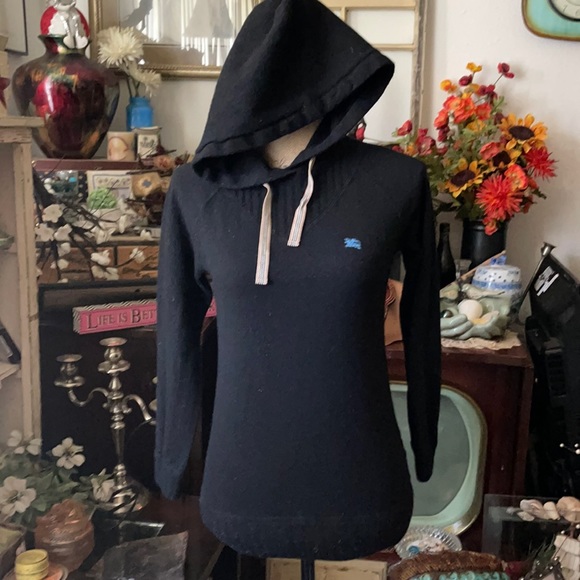 Burberry Navy Blue Hooded Motif Sweater - Picture 2 of 9